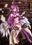  :o angel_wings artist_request book breasts bridal_gauntlets commentary crop_top feathered_wings gloves halo jibril_(no_game_no_life) long_hair low_wings magic_circle medium_breasts midriff mismatched_legwear multicolored multicolored_eyes navel no_game_no_life open_mouth orange_eyes pink_hair shoes sideboob single_shoe solo stomach tattoo very_long_hair white_wings wing_ears wings yellow_eyes 