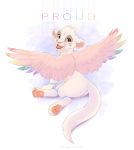  2018 digital_media_(artwork) feathered_wings feathers feline female feral kitchiki kitchiki_(character) lion mammal pink_feathers pink_nose simple_background solo wings 