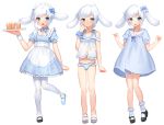  :o animal_ears apron babydoll black_footwear blue_dress blue_eyes blue_panties blue_ribbon blush bow bulge bunny_ears cinnamoroll closed_mouth costume_chart crossdressing cup detached_collar dress drink drinking_glass eyebrows_visible_through_hair full_body hair_bow holding holding_tray looking_at_viewer looking_down maid_headdress male_focus mary_janes mizuki_eiru_(akagi_kurage) multiple_views navel nose_blush open_mouth otoko_no_ko panties pantyhose pantyhose_pull personification puffy_short_sleeves puffy_sleeves ribbon sandals sanrio shoes short_dress short_hair short_sleeves simple_background socks standing standing_on_one_leg tray underwear waitress white_apron white_background white_hair white_legwear wrist_cuffs 