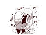  alternate_universe animated_skeleton bone clothing crossover duo hoodie hug littletale mudkipful papyrus_(undertale) sans_(undertale) scarf simple_background skeleton smile sweatshirt teeth undead undertale video_games 