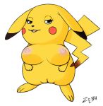  breasts female fur nintendo nipples open_mouth pikachu pok&eacute;mon pok&eacute;mon_(species) pussy semi-anthro smile solo tongue video_games yellow_fur zenu 