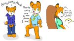  anthro blush bosky canine clothed clothing comic crouching cub english_text fox male mammal omorashi partially_clothed simple_background sitting solo standing text underwear young 