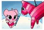  animate_inanimate anthro blush_sticker cute eyelashes female gaturo mammal mina_(gaturo) pi&ntilde;ata pig pink_body porcine solo young 