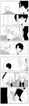 absurdres closed_eyes comic commentary_request facing_another fate/grand_order fate_(series) fujimaru_ritsuka_(male) gawain_(fate/grand_order) greyscale hair_between_eyes highres looking_at_another monochrome multiple_boys natalow21 short_hair silent_comic smile 