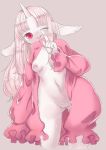  1girl artist_request furry one_eye_closed pink_hair rabbit red_eyse smile solo 