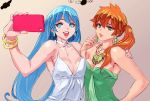  2girls blue_hair boku_no_hero_academia hadou_nejire kendou_itsuka multiple_girls orange_hair 