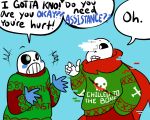  5:4 aftertale alternate_universe animated_skeleton blood blush bone clothed clothing dialogue duo english_text geno_sans_(aftertale) glitch loverofpiggies not_furry sans_(underswap) skeleton text undead underswap undertale video_games wounded 