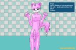  anthro cat dickgirl dripping erection eyelashes feline fur goo_creature horn intersex lego male mammal nana_gel open_mouth penis solo standing text the_lego_movie unikitty 