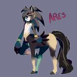  ares belt black_nose bracelet brown_eyes collar crown eyelashes girly gre_fur hair hedgehog hooves jewelry lipstick long_hair looking_at_viewer makeup male mammal necklace nipples nude solo taur thick_thighs vilegrim 