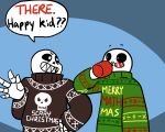  5:4 alternate_universe animated_skeleton bone clothed clothing coffee_mug dialogue duo english_text fan_character holding_cup loverofpiggies not_furry sans_(underfell) science_sans skeleton text undead underfell undertale video_games 