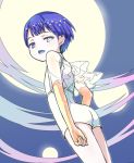 amimi androgynous bangs blue_eyes blue_hair blunt_bangs full_moon golden_arms heterochromia houseki_no_kuni looking_at_viewer looking_back moon multiple_moons open_mouth phosphophyllite phosphophyllite_(ll) see-through short_hair sky solo spoilers white_eyes 