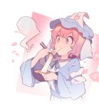  bangs blue_dress blue_kimono bowl cherry_blossoms chopsticks dress eating food hat hitodama holding holding_bowl japanese_clothes kimono koukou_(climacool) long_sleeves mob_cap neck_ribbon pink_eyes pink_hair ribbon saigyouji_yuyuko sash short_hair solo touhou triangular_headpiece wide_sleeves 