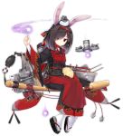  :&lt; aixioo anchor animal_ears apron arm_up azur_lane bird black_hair black_kimono black_ribbon chick choker closed_mouth empty_eyes expressionless eyes_visible_through_hair fake_animal_ears flame_print frown full_body gun hair_over_one_eye hair_ribbon hairband hand_up headband hitodama japanese_clothes kimono lifebuoy long_hair long_sleeves looking_at_viewer machine_gun machinery magatama obi object_on_head official_art paddle palms red_apron red_choker red_eyes red_hairband remodel_(azur_lane) ribbon sash shiranui_(azur_lane) sitting sitting_on_object socks tabi tachi-e transparent_background turret weapon white_legwear wide_sleeves 