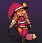  &lt;3 babs bell blush canine clothing eyes_closed female fox fur mammal mangobird orange_fur solo underwear 