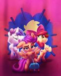  2018 apple apple_bloom_(mlp) cutie_mark cutie_mark_crusaders_(mlp) earth_pony equine eyes_closed female food friendship_is_magic fruit group hair hair_bow hair_ribbon hi_res horn horse looking_at_viewer mammal my_little_pony pegasus pony ribbons scootaloo_(mlp) smile sweetie_belle_(mlp) thediscorded tongue tongue_out unicorn wings young 