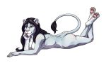  adhira_hale alpha_channel black_hair feline female fur glowcrow green_eyes hair lion looking_at_viewer lying mammal on_front seductinve simple_background transparent_background white_fur 