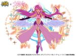  angel_wings breasts copyright_name crop_top feathered_wings fullbokko_heroes gloves gradient_hair halo jibril_(no_game_no_life) large_breasts long_hair looking_at_viewer low_wings magic magic_circle midriff mismatched_legwear multicolored multicolored_eyes multicolored_hair navel no_game_no_life official_art open_mouth orange_eyes pink_hair shoes sideboob single_shoe smile solo stomach tattoo very_long_hair white_wings wing_ears wings yellow_eyes 