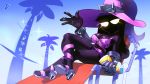  absurd_res armor breasts cleavage clothed clothing crossgender female footwear gauntlets gloves glowing glowing_eyes hat hi_res high_heels ickleseed league_of_legends looking_at_viewer not_furry riot_games shoes short_stack solo swimsuit veigar video_games witch_hat yellow_eyes 