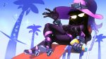  absurd_res armor breasts clothed clothing female footwear gauntlets gloves glowing glowing_eyes hat hi_res high_heels ickleseed inverted_nipples league_of_legends looking_at_viewer nipples not_furry riot_games shoes solo swimsuit topless veigar video_games witch_hat yellow_eyes 