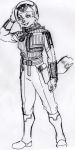  2018 armor belt boots canine clothing components design electronics fabric fangs footwear fox gun handgun harpseal helmet holster insignia logo maggie(harpseal) mammal pilot_helmet pilot_suit pistol ranged_weapon smile standing stare starfighter suit teeth the_last_starfighter weapon 