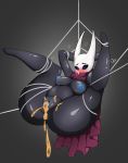  &lt;3 2018 abdominal_bulge after_sex annoyed anthro arthropod bdsm black_body black_eyes blush bound breasts butt cape clitoris clothing cum cum_in_pussy cum_inside digital_media_(artwork) entangled female glossy hanging_(disambiguation) heavy_blush hi_res hollow_knight hornet_(hollow_knight) humanoid insect leaking mask navel nipples not_furry nude pussy simple_background solo spread_legs spreading string text thick_thighs web zzvinniezz 