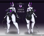 2018 anthro areola armor big_breasts black_body breasts butt canine digital_media_(artwork) female glossy hi_res humanoid jackal looking_at_view looking_back machine mammal nipples robot venus_(zzvinniezz) zzvinniezz 