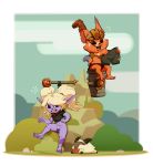  anthro clothing female fur gnar_(lol) humanoid junyois league_of_legends male mammal nude open_mouth orange_fur poppy_(lol) poro pussy riot_games skull smile underwear video_games yordle young 