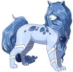  commentary creature english_commentary etherealhaze from_side full_body hair_over_eyes looking_to_the_side no_humans pokemon pokemon_(creature) pokemon_gsc_beta sugimori_ken_(style) sui_(pokemon_gsc_beta) tied_hair transparent_background 