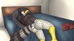  apex avian beak bed bird blush boxers_(clothing) brown_eyes butt clothing digital_media_(artwork) falcon feathers looking_at_viewer male nude peregrine_falcon presenting rattra solo underwear wings 