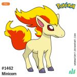  character_name closed_mouth creature fiery_hair fiery_tail full_body logo no_humans number petitcorn pokemon pokemon_(creature) pokemon_gsc_beta signature solo standing tail transparent_background urbinator17 watermark web_address 