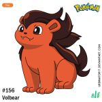  brown_eyes brown_hair character_name creature fangs full_body logo no_humans number pokemon pokemon_(creature) pokemon_gsc_beta signature solo standing urbinator17 volbear watermark web_address 