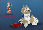  animal_genitalia anthro ball balls canine clothed clothing eyewear fifa fur goggles hi_res kaion male mammal mascot penis simple_background soccer soccer_ball solo sport wolf zabivaka 