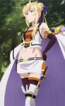  1girl blonde_hair breasts grancrest_senki miniskirt navel screencap siluca_meletes skirt solo standing stomach 