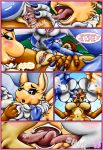  anthro blue_fur breasts canine digimon female female/female fox french_kissing fur happyanthro kissing krystal licking mammal nintendo pussy renamon rodent sally_acorn sex sonic_(series) squirrel star_fox tongue tongue_out video_games 