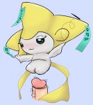  blush female jirachi joe123123123 legendary_pok&eacute;mon nintendo penis pok&eacute;mon pok&eacute;mon_(species) simple_background video_games 