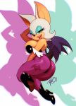  anthro big_breasts big_butt breasts butt capcom chiropteran clothing cosplay darkstalkers female looking_at_viewer looking_back mammal morrigan_aensland robaato rouge_the_bat side_boob solo sonic_(series) video_games 