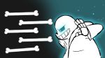  16:9 animated_skeleton bone digital_media_(artwork) glowing glowing_eyes humanoid kritterart mammal not_furry sans_(undertale) skeleton solo undead undertale video_games 