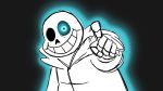  16:9 animated_skeleton bone digital_media_(artwork) glowing glowing_eyes humanoid kritterart male mammal not_furry sans_(undertale) skeleton solo undead undertale video_games 