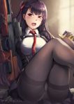  :&lt; ass bangs black_legwear blazer blush braid breasts bullpup cameltoe commentary framed_breasts french_braid girls_frontline gloves gun hair_ribbon half_updo head_tilt hiroki_ree holding holding_weapon jacket large_breasts long_hair looking_at_viewer lying necktie on_side one_side_up open_mouth panties pantyhose purple_hair red_eyes red_neckwear red_ribbon ribbon rifle shirt sidelocks signature sitting skirt smile sniper_rifle solo thighband_pantyhose thighs underwear very_long_hair wa2000_(girls_frontline) walther walther_wa_2000 weapon white_panties 