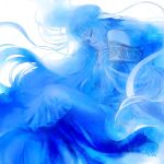  blue_hair blush cape closed_eyes fire_emblem fire_emblem:_rekka_no_ken hair_ornament kuzumosu long_hair mamkute ninian simple_background solo tears 