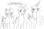  2015 dialogue english_text equine feathered_wings feathers female feral friendship_is_magic group horn male mammal monochrome my_little_pony night_light_(mlp) princess_cadance_(mlp) silfoe smile text twilight_sparkle_(mlp) unicorn winged_unicorn wings 