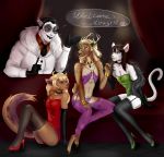  2018 anthro cat clothed clothing dantae_meoi digital_media_(artwork) english_text feline fur girly greedler hair legwear male mammal smile text white_fur 