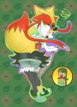  anthro braixen fan_character female fullfolka green_background human mallow mammal nintendo pattern_background pok&eacute;mon pok&eacute;mon_(species) simple_background teeruuna video_games 