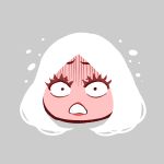  akairiot chibi constricted_pupils eyelashes face grey_background hjarn_(akairiot) looking_at_viewer medium_hair open_eyes original parted_lips simple_background solo white_hair wide-eyed 