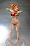  1girl barefoot bikini breasts brown_hair curvy female figure gundam gundam_build_fighters gundam_build_fighters_try hair_ornament large_breasts long_hair photo sazaki_kaoruko shiny swimsuit twintails uniform 