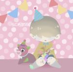  ambiguous_gender animate_inanimate candy child duo eyelashes food fur gozentyu_am39_(artist) hat party_hat pi&ntilde;ata pink_fur scp-956 scp_foundation young 