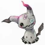  bow commentary creature english_commentary etherealhaze gen_7_pokemon highres looking_at_viewer mimikyu no_humans pink_bow pokemon pokemon_(creature) shiny_pokemon solo standing white_background 