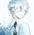  androgynous antarcticite colored_eyelashes determined eyes_visible_through_hair gem_uniform_(houseki_no_kuni) hair_between_eyes houseki_no_kuni long_bangs lowres necktie short_hair shumiko_(kamenokoueki) solo upper_body white_eyes white_hair 