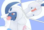 2018 absol anal anal_penetration anthro_penetrating_feral anus balls blue_fur butt claws dildo duo erection feral forced fur humanoid_penis ifgirl knot kont licking male male/male nintendo oral penetration penis pok&eacute;mon pok&eacute;mon_(species) rape rear_view red_eyes sex_toy tongue tongue_out video_games white_fur 