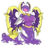  2_toes 4_fingers alpha_channel anthro breasts female goo_transformation hex_maniac lunala nintendo open_mouth open_smile pink_eyes pok&eacute;mon pok&eacute;mon_(species) simple_background skyspeardw smile spiral_eyes toes tongue tongue_out transformation transparent_background video_games wings 